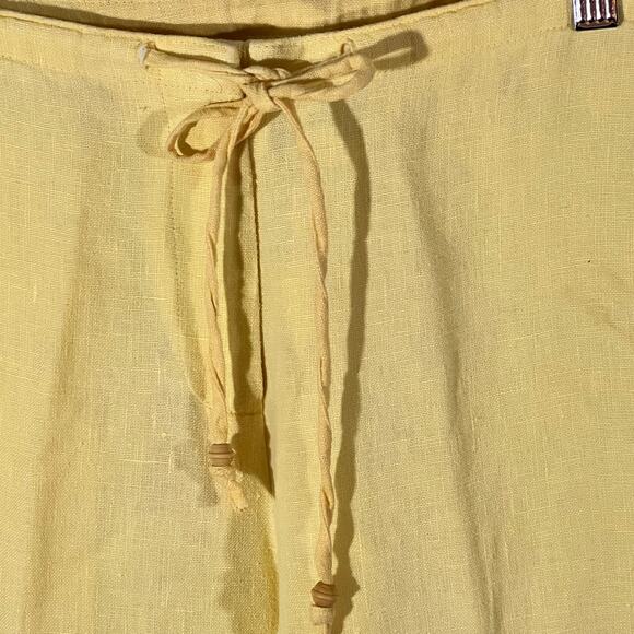 Talbots Linen Pants Yellow Straight Leg Size 10 - Picture 6 of 10